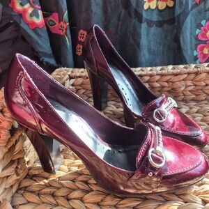BCBGirls Maroon Patent Leather Pumps, Womens Size 8B